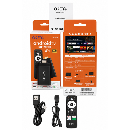 Android TV Stick OKEY-128 4 GB + 128 GB