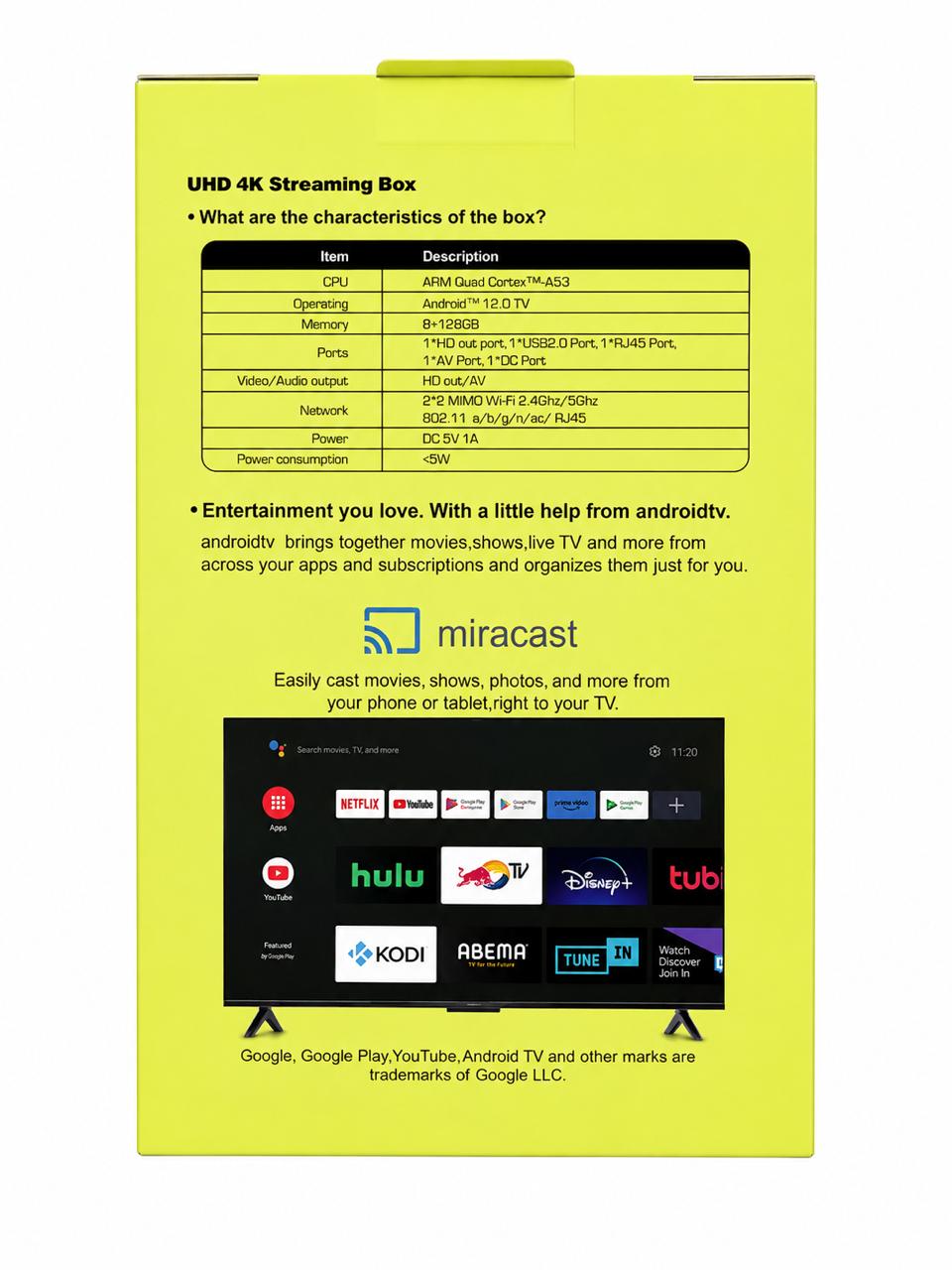TV Box Android 4K OKEY OK-085 8 GB + 128 GB